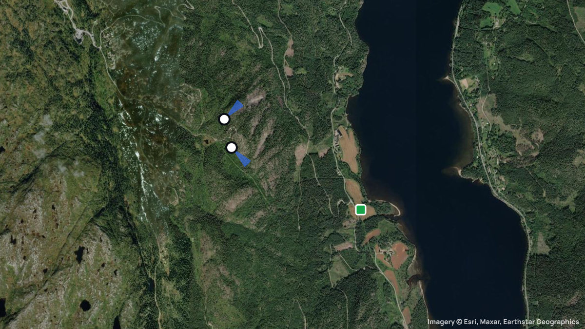 Satellite map of Ringerudkollen with its launches and landings