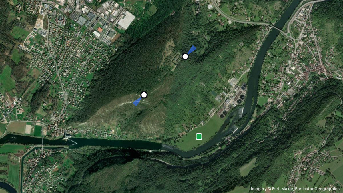 Satellite map of Fort de Planoise with its launches and landings
