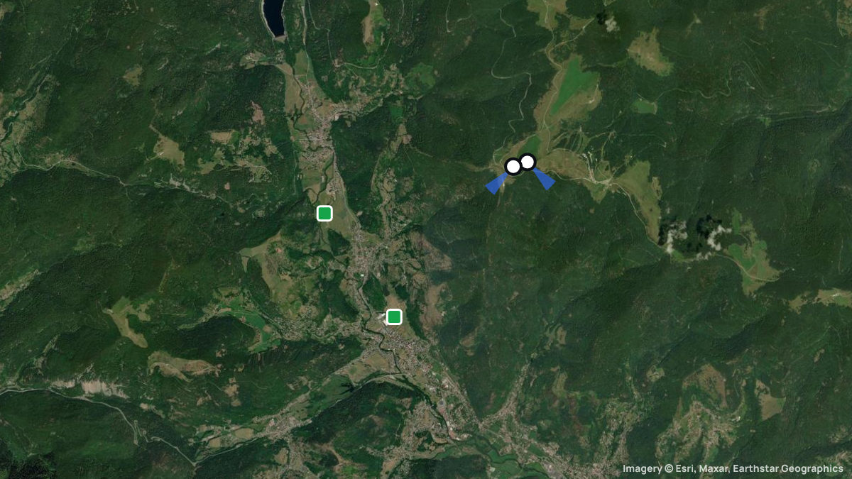 Satellitenkarte von Le Treh mit Start- und Landeplätzen