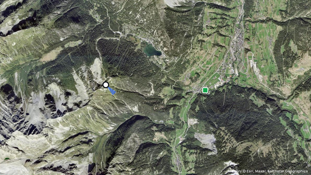 Satellite map of La Breya with its launches and landings