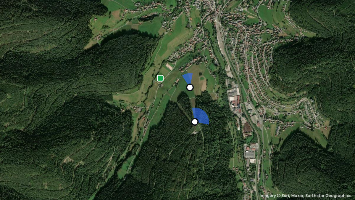 Satellite map of Stöckerkopf with its launches and landings
