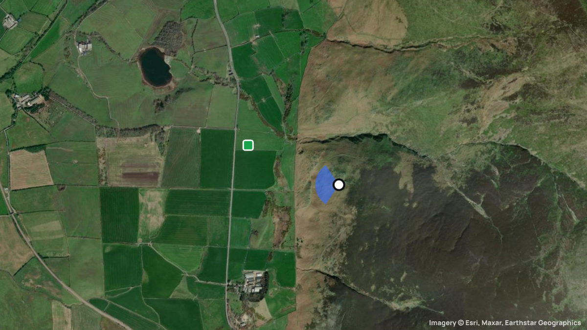 Satellitenkarte von Black Combe West mit Start- und Landeplätzen