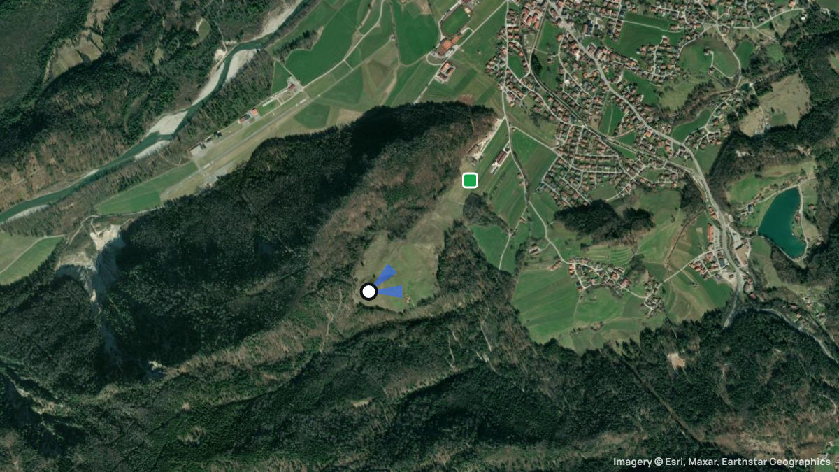 Satellitenkarte von Balsberg mit Start- und Landeplätzen