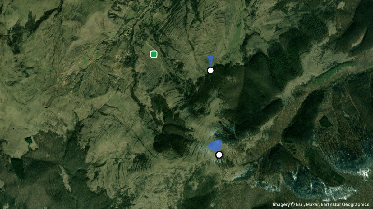 Satellite map of Iara with its launches and landings