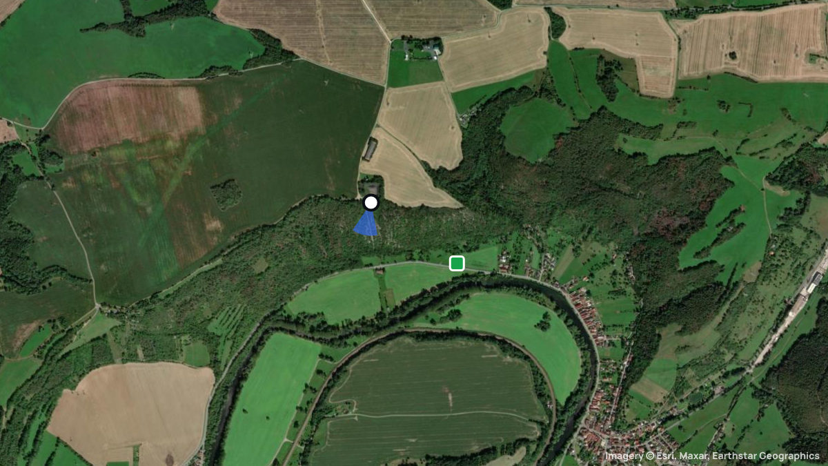 Satellitenkarte von Kaulsdorf mit Start- und Landeplätzen