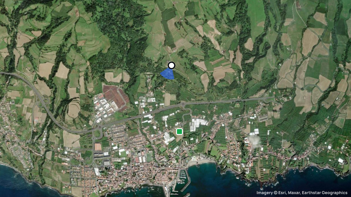 Satellite map of Senhora da Paz with its launches and landings
