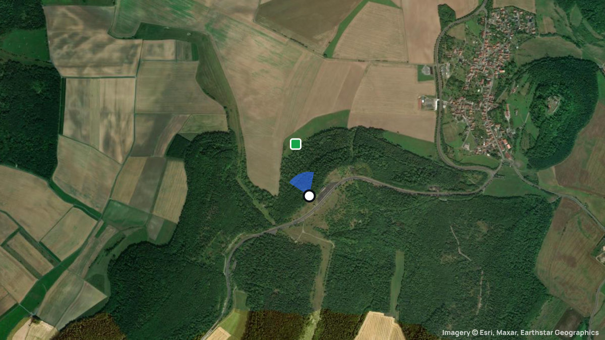 Satellitenkarte von Henneberg mit Start- und Landeplätzen