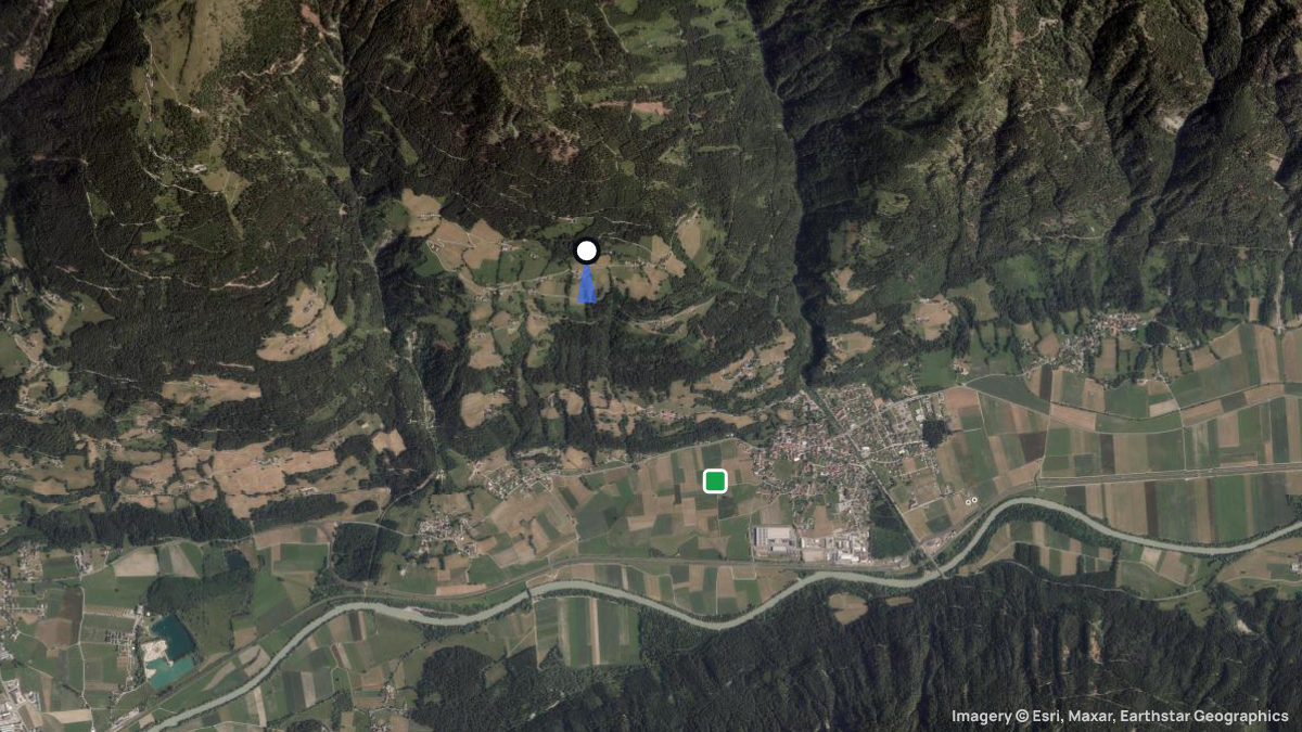 Satellite map of Rottenstein with its launches and landings