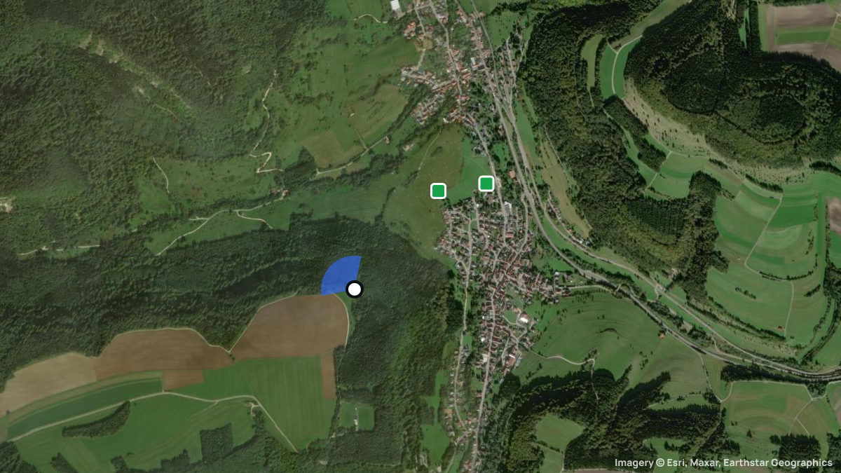 Satellite map of Schnaithalde W with its launches and landings