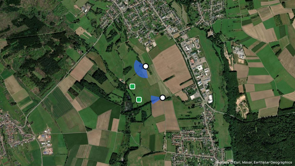 Satellite map of Weiskirchen with its launches and landings
