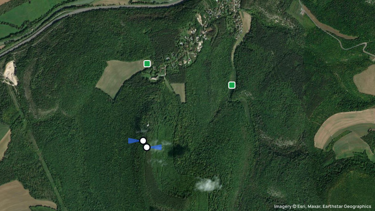Satellitenkarte von Velars mit Start- und Landeplätzen