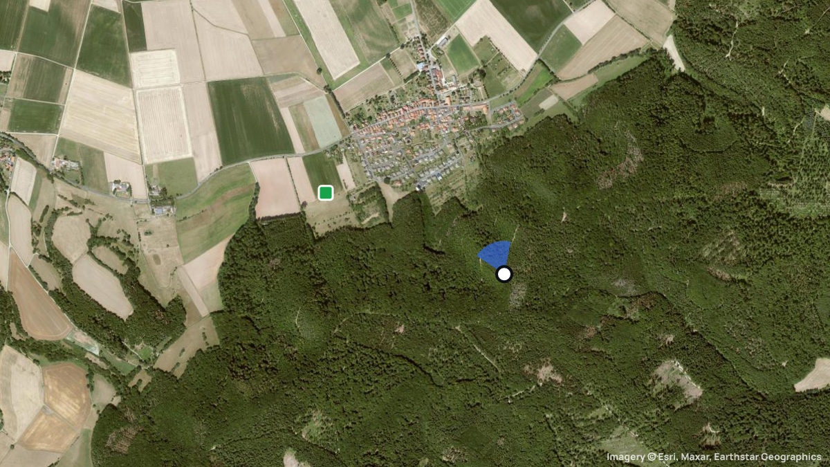 Satellitenkarte von Wanfried Aue mit Start- und Landeplätzen