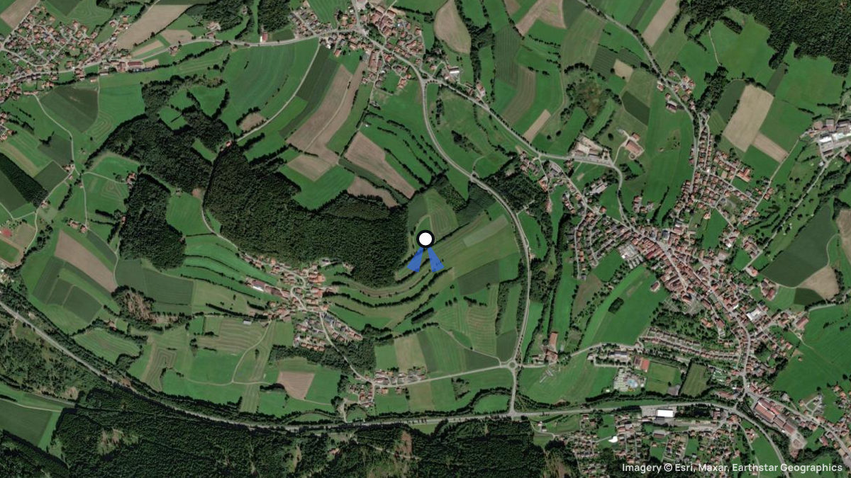 Satellitenkarte von Frahelser Buckl mit Start- und Landeplätzen