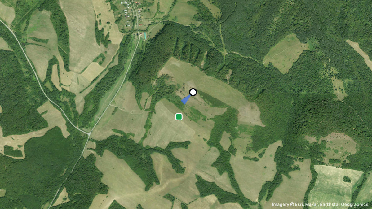 Satellite map of Vel'ka Kycera with its launches and landings