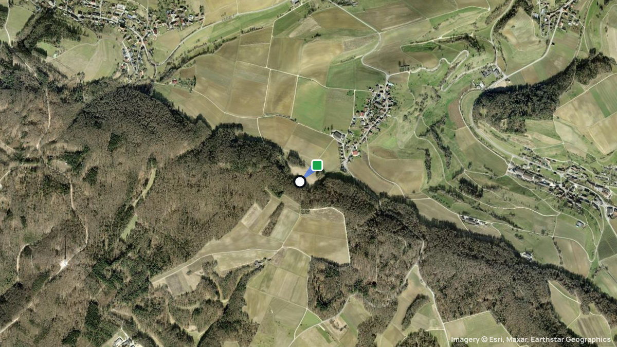 Satellite map of Opfertshofen with its launches and landings