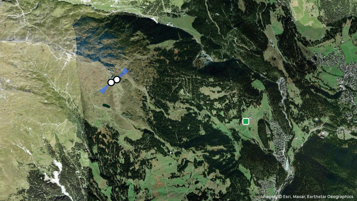 Satellitenkarte von Crap Sogn Gion mit Start- und Landeplätzen