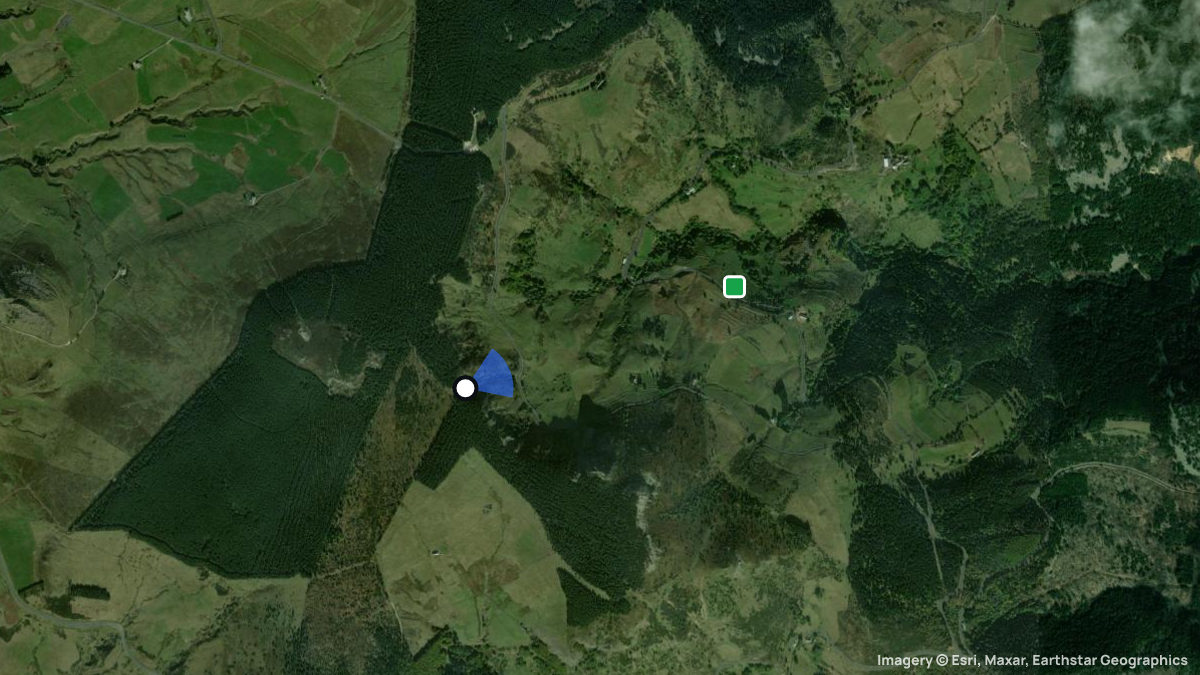 Satellite map of Roches des Cuzets with its launches and landings