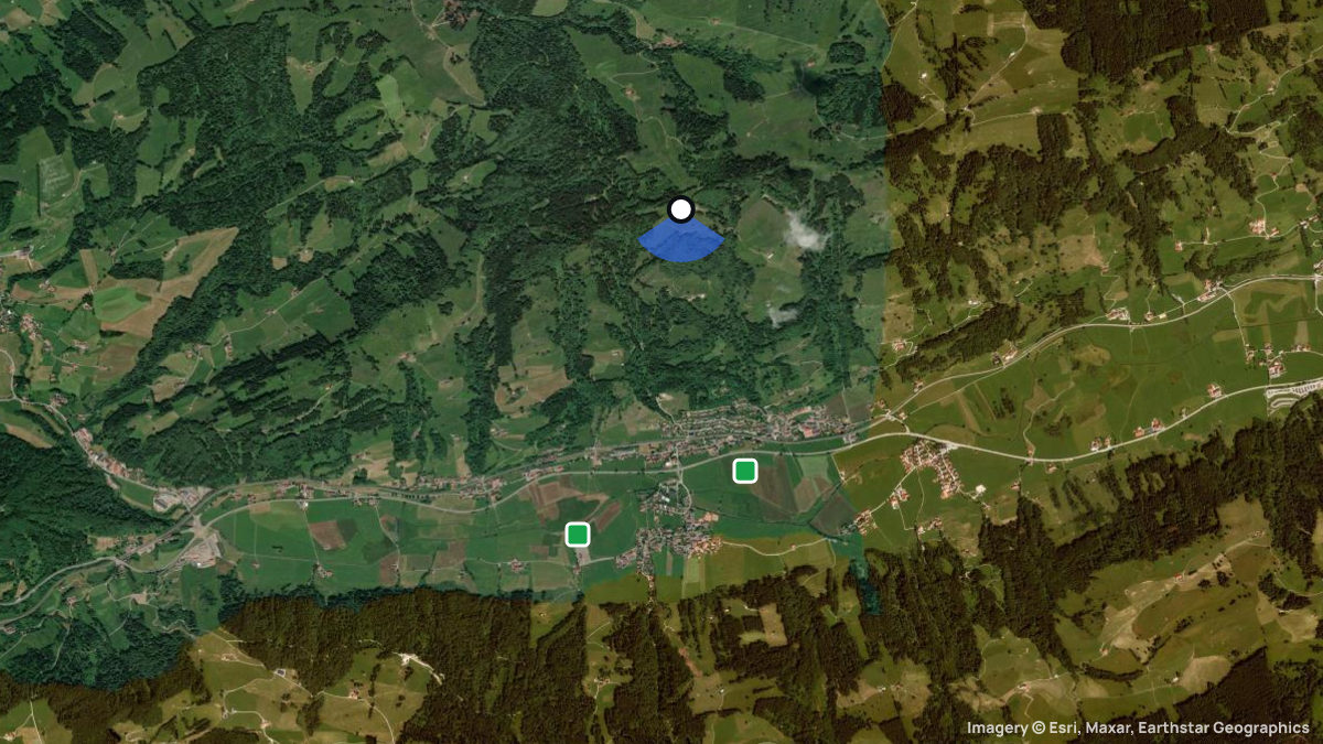 Satellitenkarte von Salmaser Höhe mit Start- und Landeplätzen