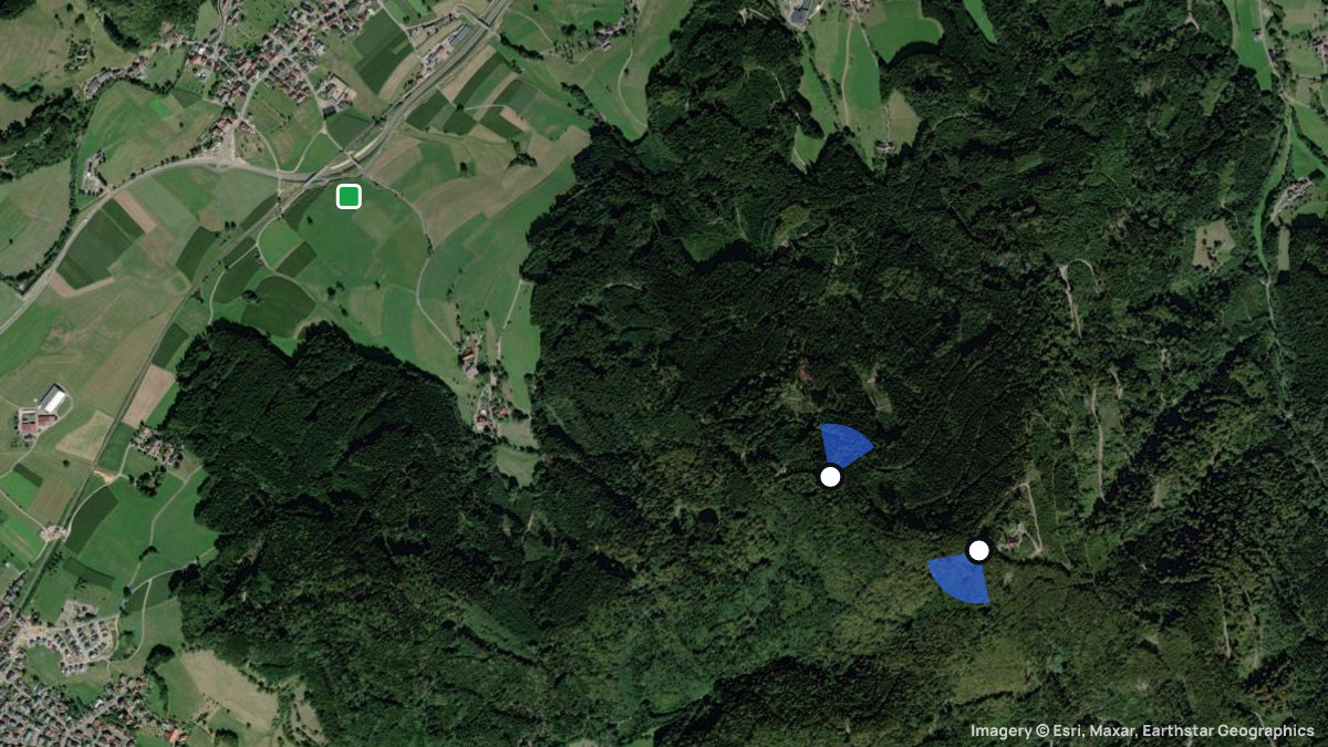 Satellitenkarte von Hörnleberg mit Start- und Landeplätzen