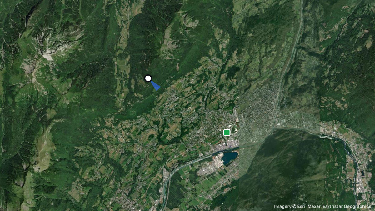 Satellite map of Le Plan de Languot with its launches and landings
