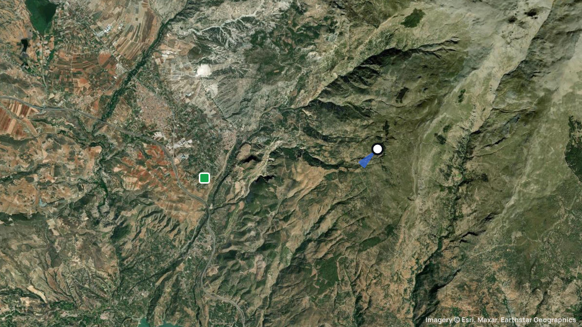 Satellite map of El Caballo with its launches and landings