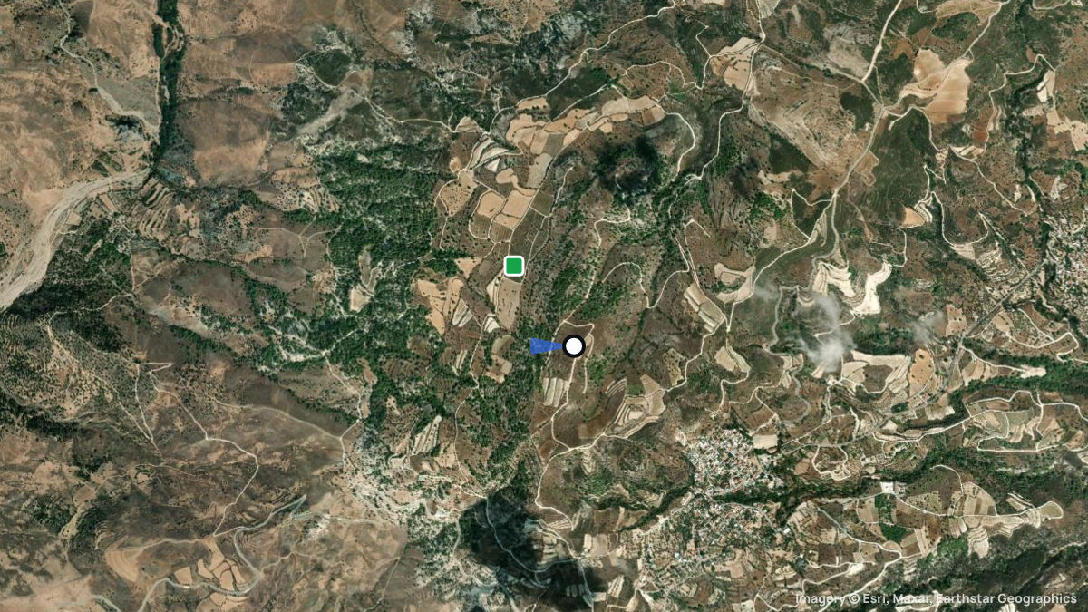 Satellite map of Panayia with its launches and landings