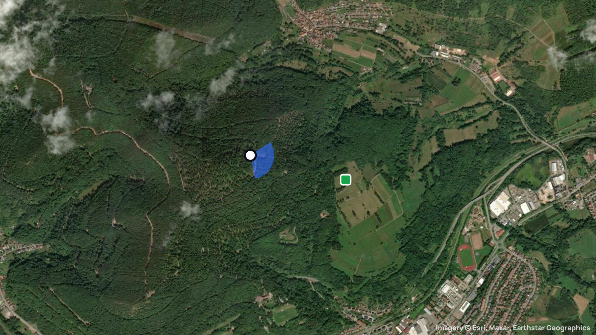 Satellitenkarte von Adelberg mit Start- und Landeplätzen