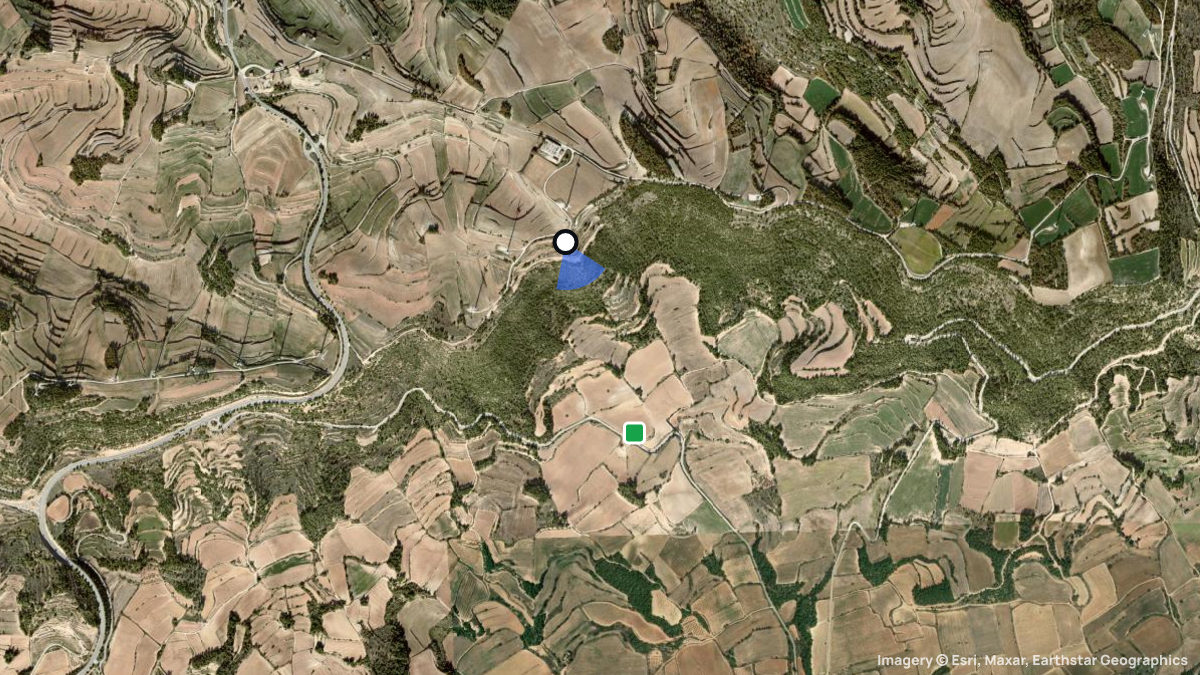 Satellitenkarte von Serra del Tallat mit Start- und Landeplätzen