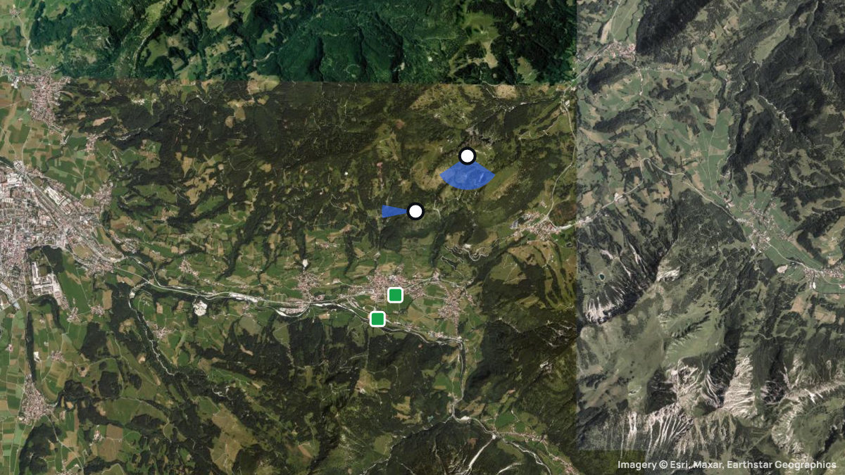 Satellitenkarte von Spieser mit Start- und Landeplätzen