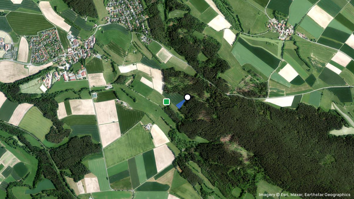 Satellite map of Pensenwiesen with its launches and landings