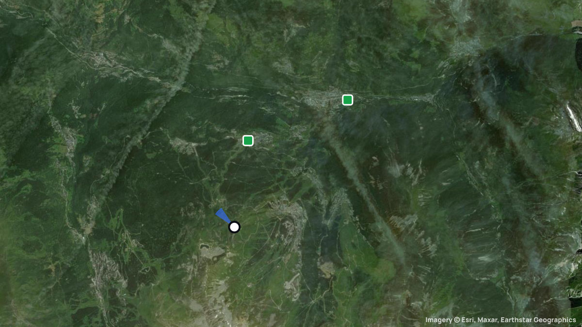 Satellite map of Bouc Blanc with its launches and landings