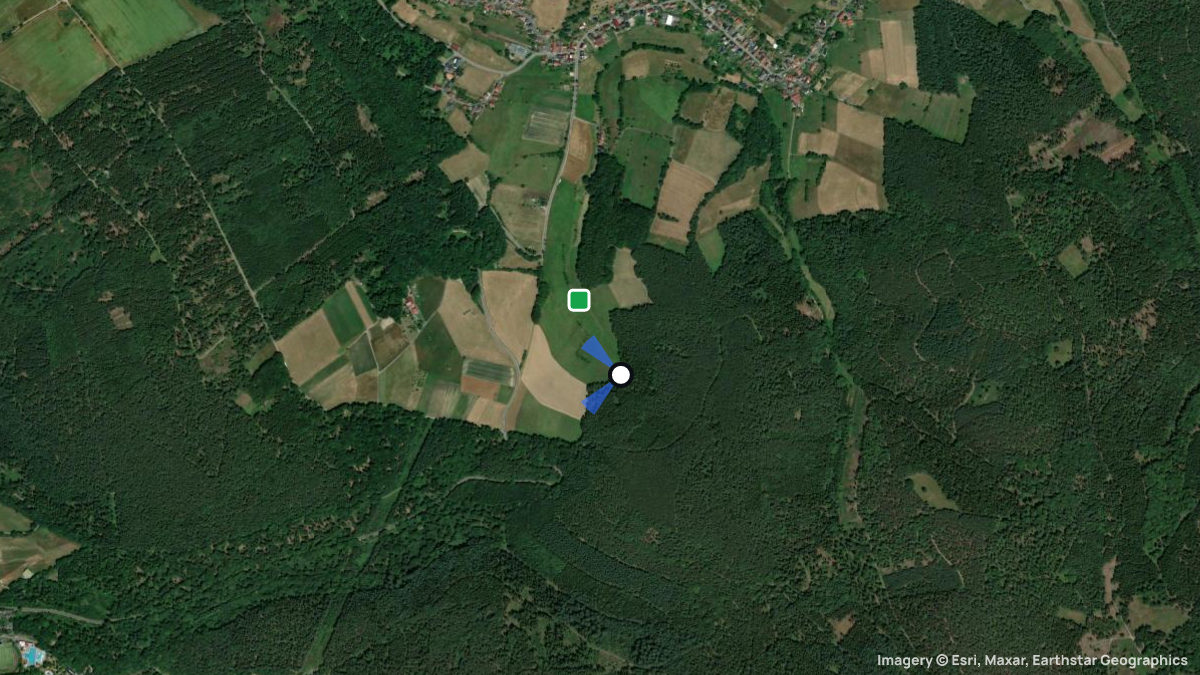 Satellitenkarte von Weiten Gesäß mit Start- und Landeplätzen