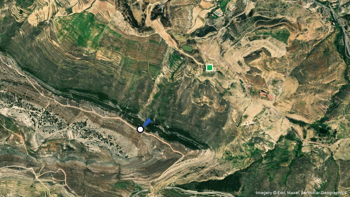 Satellite map of San Just with its launches and landings