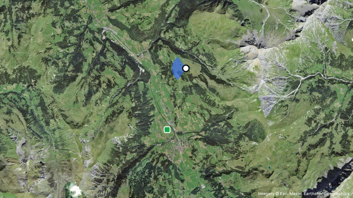 Satellite map of Weissenberg with its launches and landings