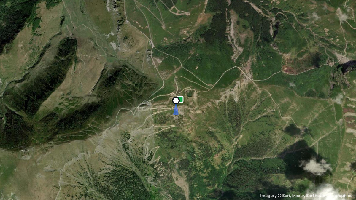 Satellite map of Colle di Tende with its launches and landings