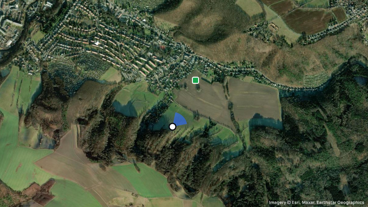 Satellitenkarte von Wachtelberg mit Start- und Landeplätzen