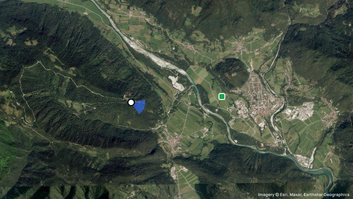 Satellite map of Vrse with its launches and landings