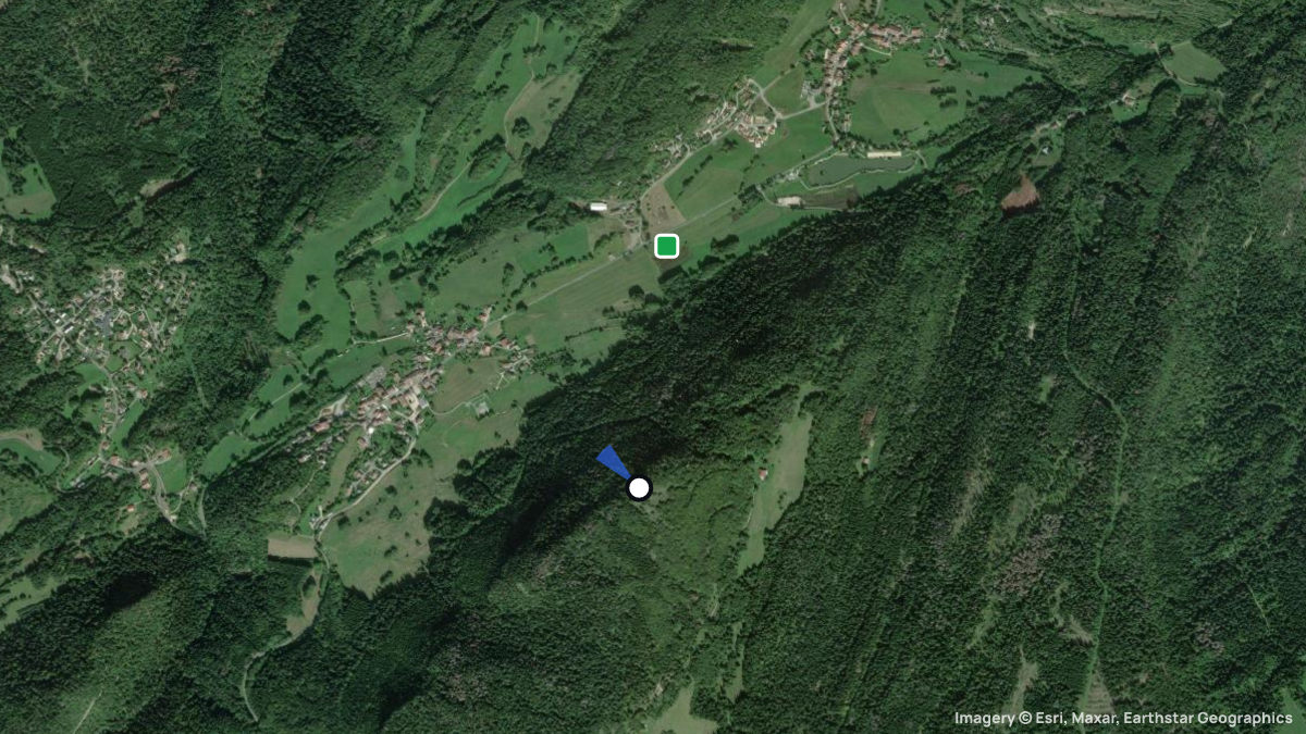 Satellitenkarte von L'Angleton mit Start- und Landeplätzen