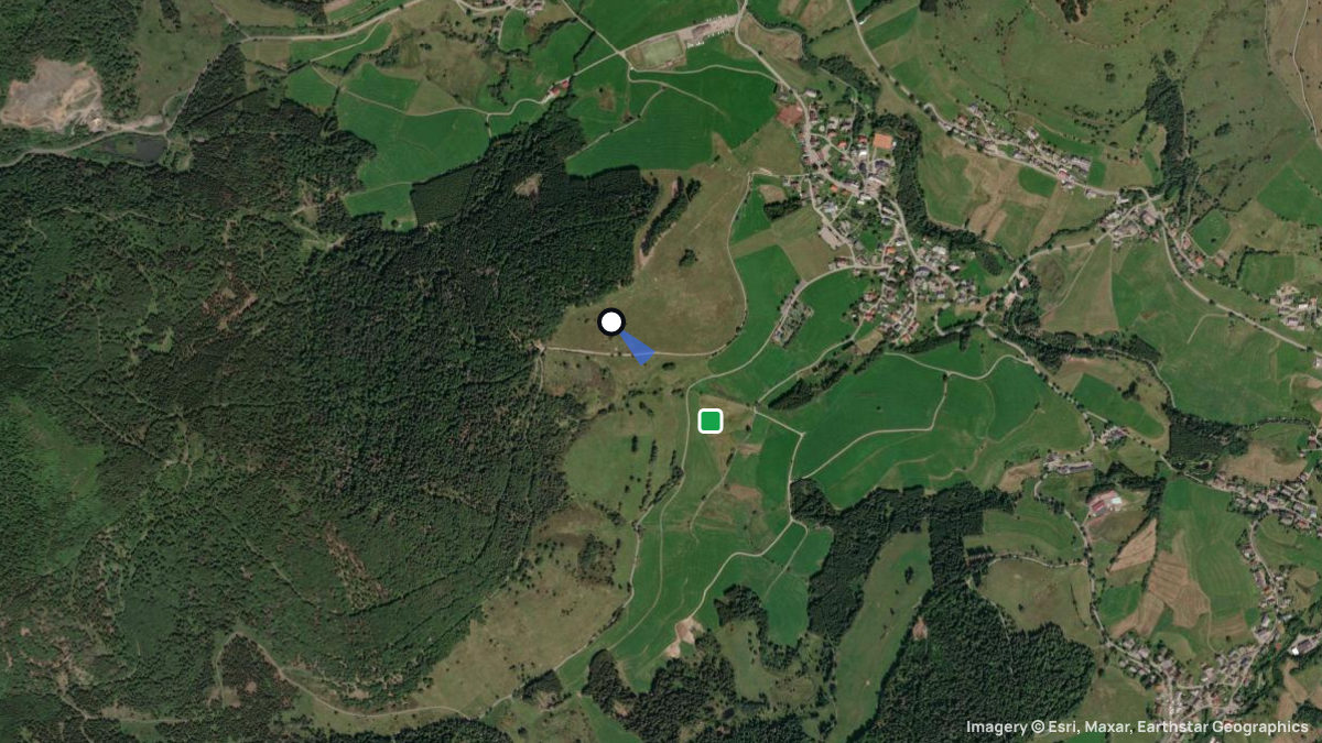 Satellitenkarte von Bernau Innerlehen mit Start- und Landeplätzen