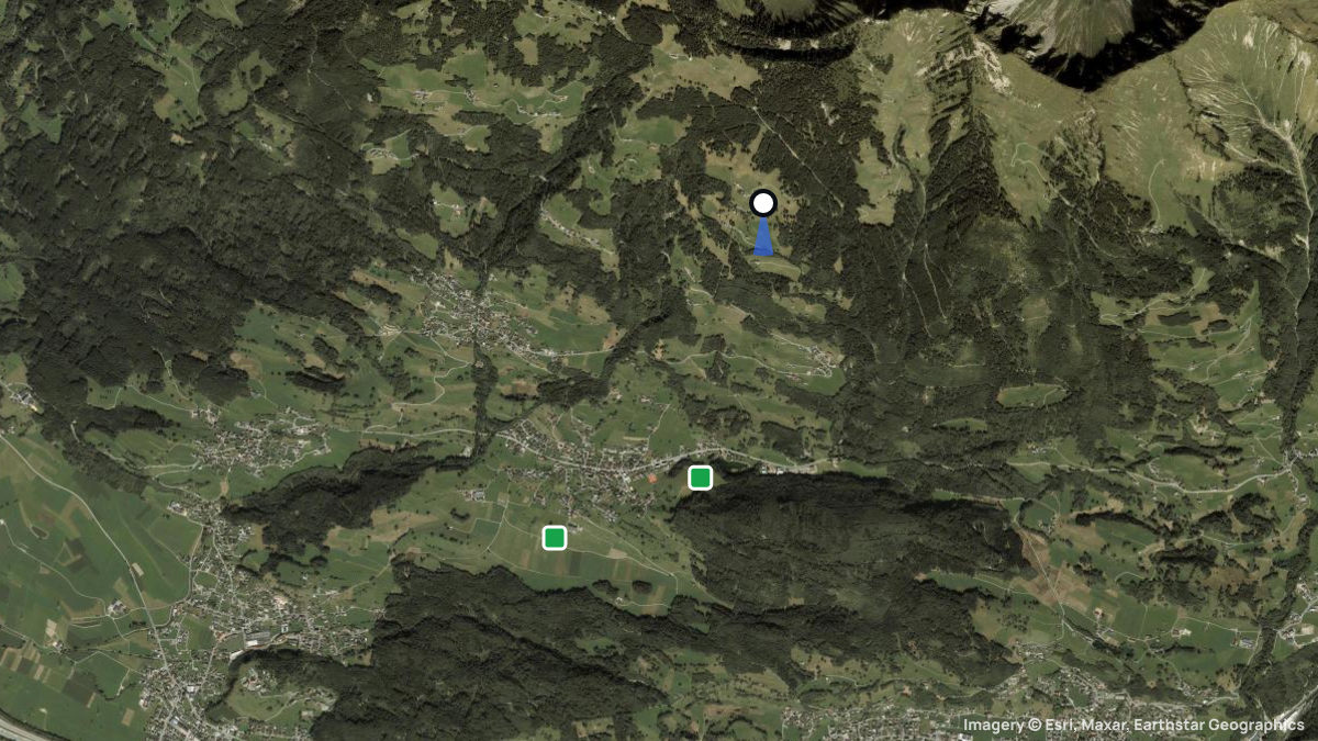 Satellite map of Schnifis with its launches and landings