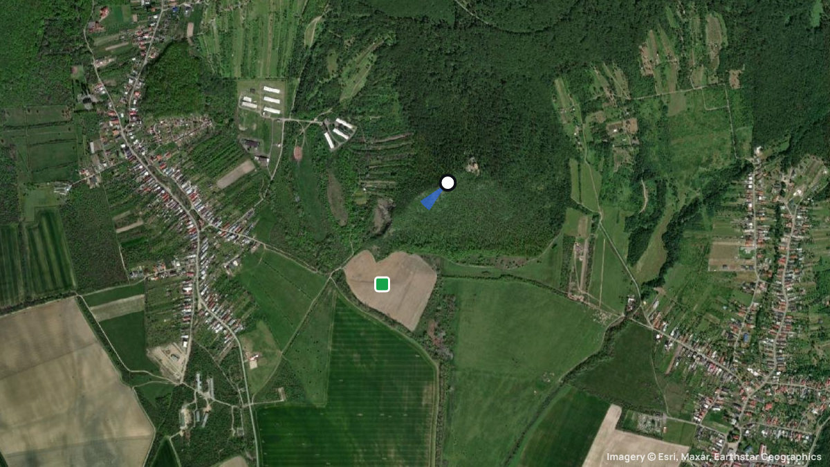 Satellite map of Viniasky Hradny VRCH with its launches and landings