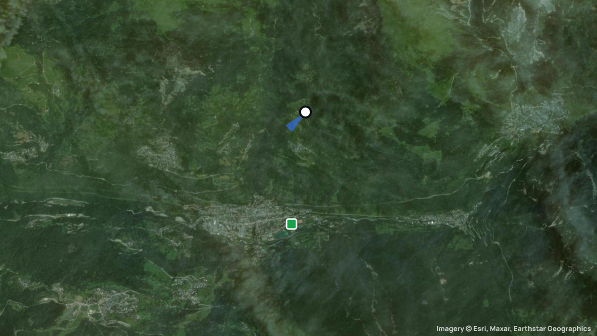 Satellite map of Bozel with its launches and landings