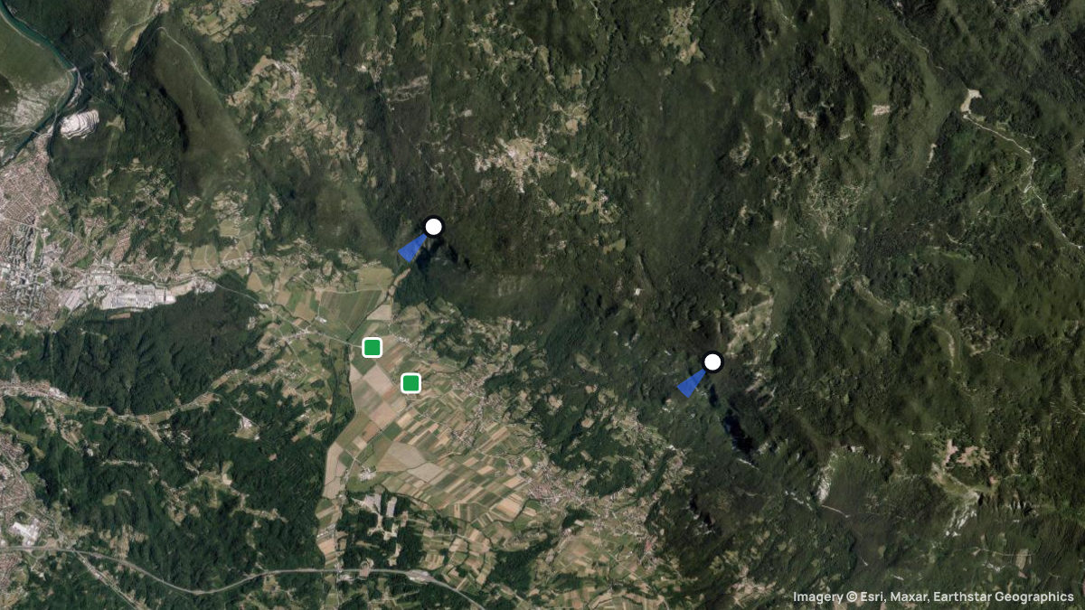 Satellite map of Lijak with its launches and landings