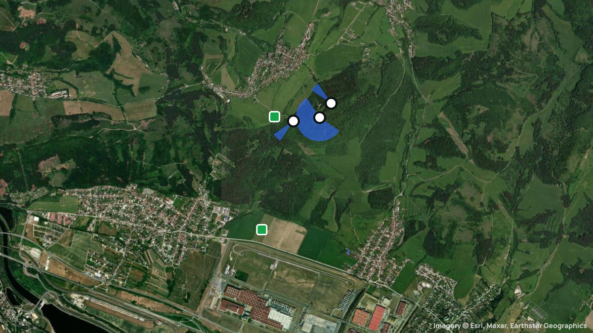 Satellite map of Stranik with its launches and landings