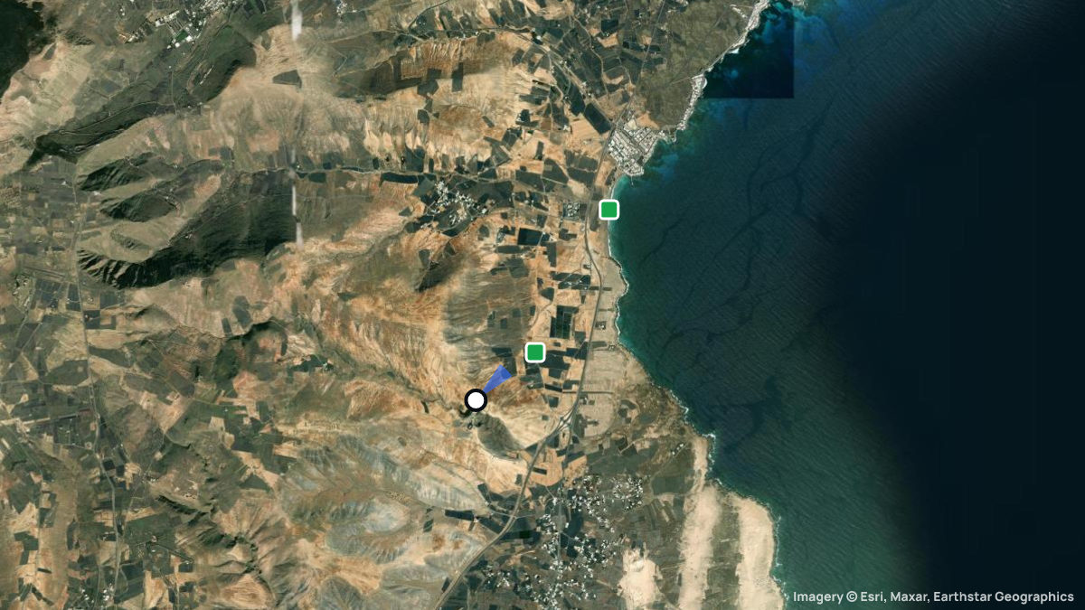 Satellite map of Mala Arrieta with its launches and landings