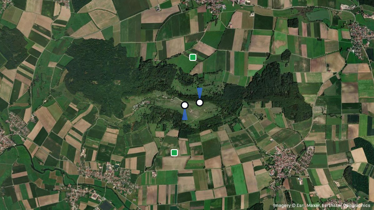 Satellitenkarte von Hesselberg mit Start- und Landeplätzen