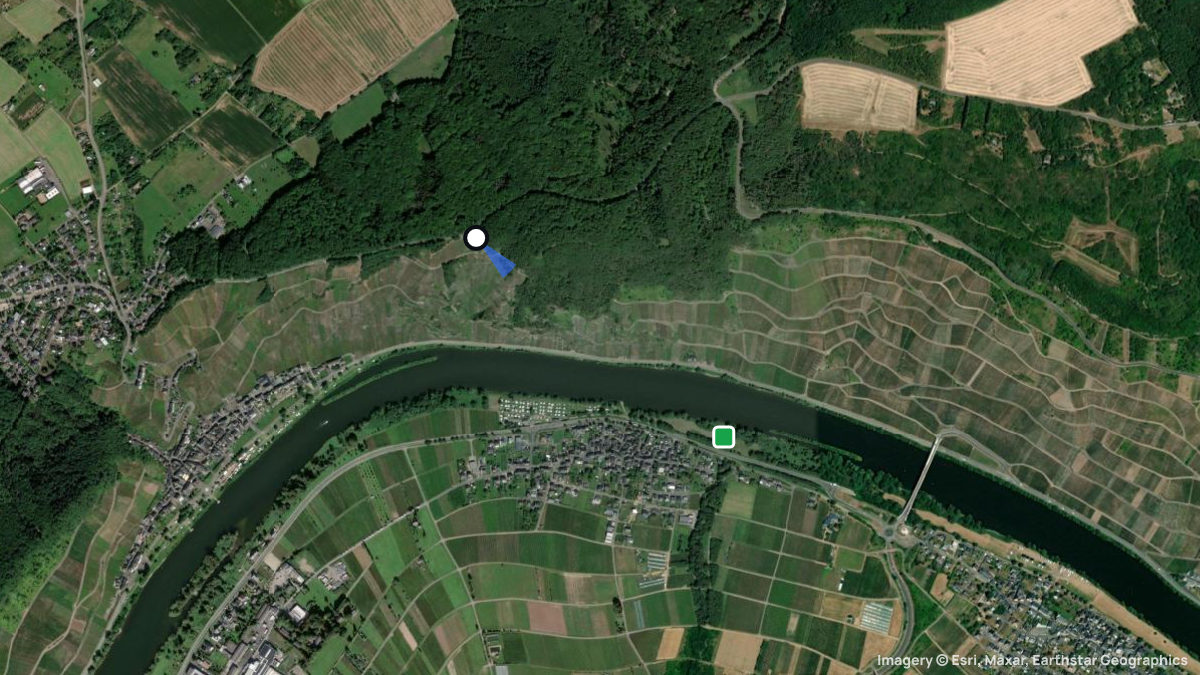 Satellite map of Erden with its launches and landings