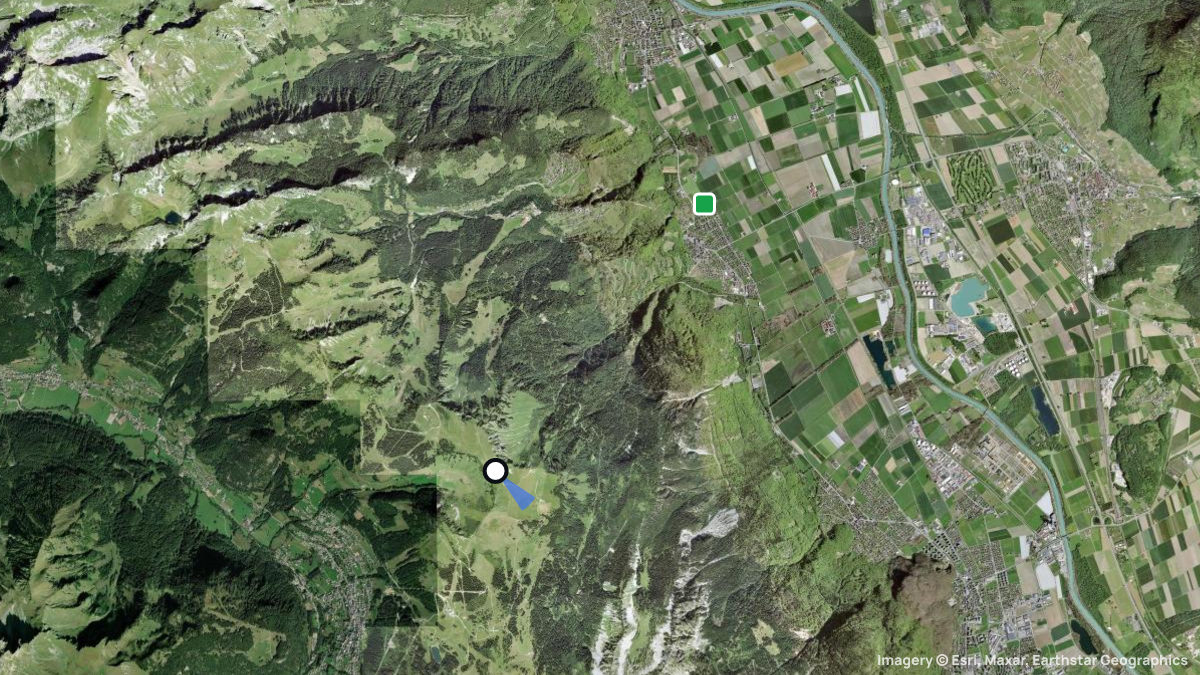 Satellite map of Portes D'Onne with its launches and landings