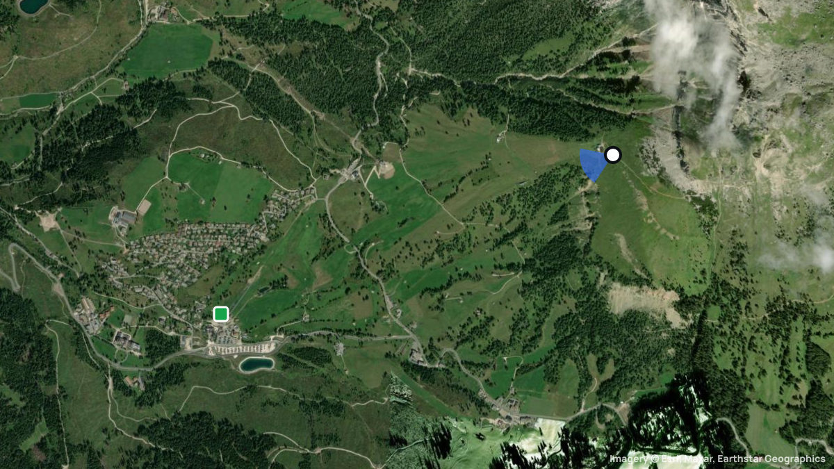Satellite map of Rosengarten with its launches and landings
