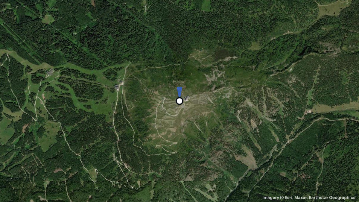 Satellite map of Patscherkofel with its launches and landings